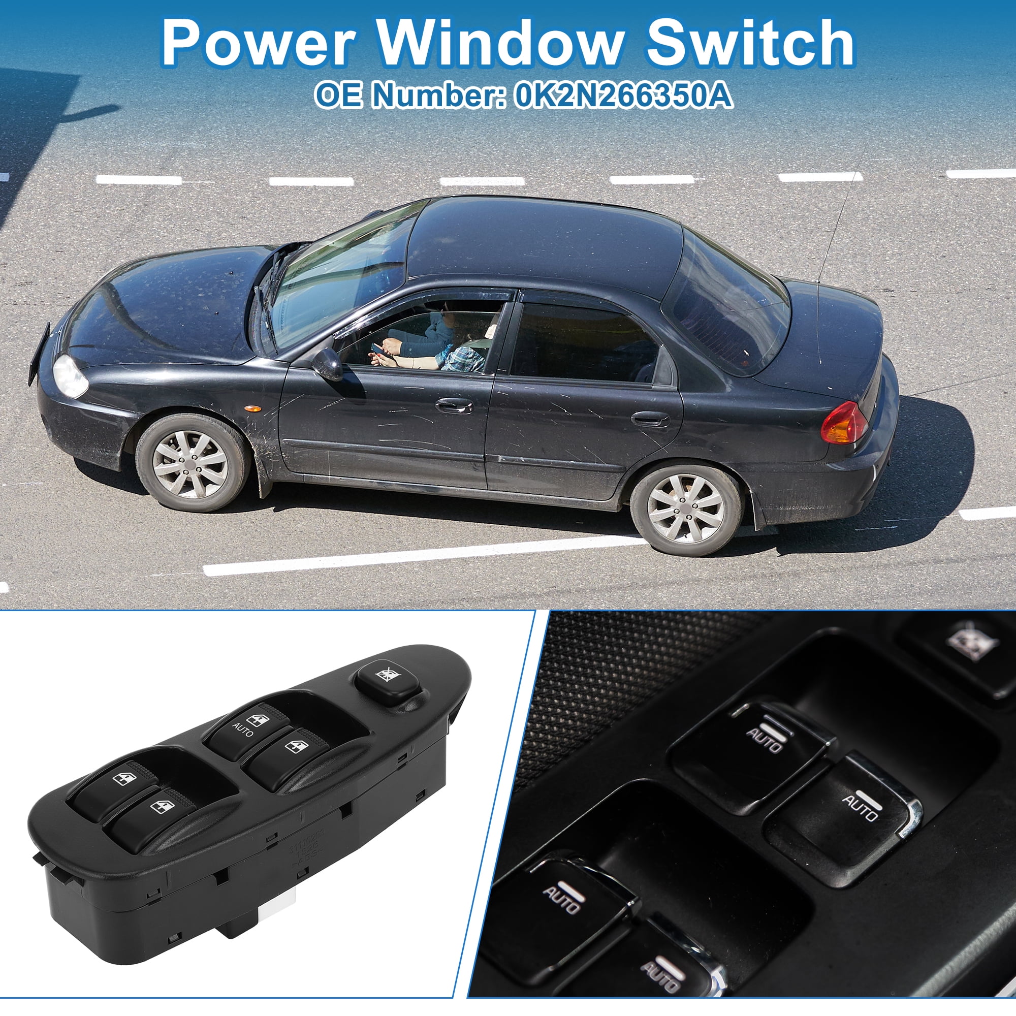Unique Bargains Power Window Switch for Kia Spectra 2000-2004 Front Left Driver Side