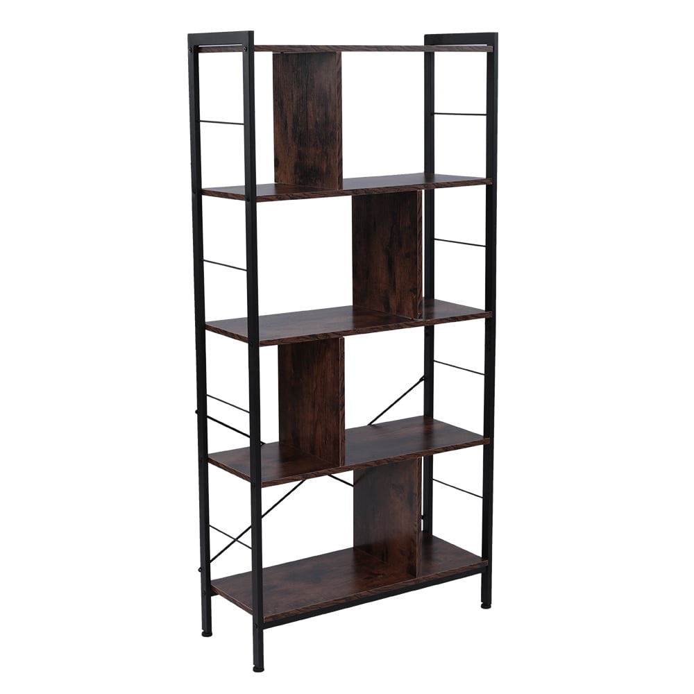 Kepooman Industrial Bookshelf 4 Tier, Metal Tall Book Shelf with Open Shelving Unit, Simple Assembly, Stable Steel Frame, Rustic Brown Kepooman Industrial Bookshelf 4 Tier, Metal Tall Book Shelf with Open Shelving Unit, Simple Assembly, Stable Steel Frame, Rustic Brown