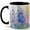 Black, variant on Pastel Delphinium Flowers 11oz Ceramic Mug, Garden Coffee Cup