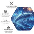 thumbnail image 3 of Pofeuu Beautiful Ocean Dolphin Print Coasters for Drinks, 4Pack PU Leather Coasters, Bar Drink Coasters for Tabletop Protection, Furniture from Damage-Hexagon, 3 of 6