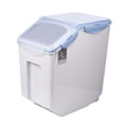 thumbnail image 1 of stanreset Pet Food Storage Container Moistureproof Mothproof Roller Base Sealed Transparent Lid Solid Color Box Case Accessories Blue 15kg, 1 of 6