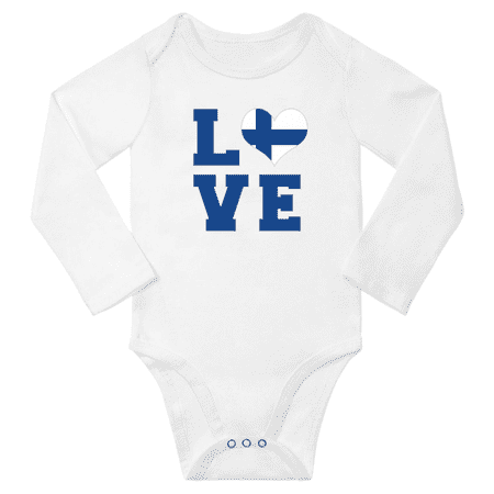 

Love Finland Heart Flag Baby Long Slevve Romper (White 18-24 Months)