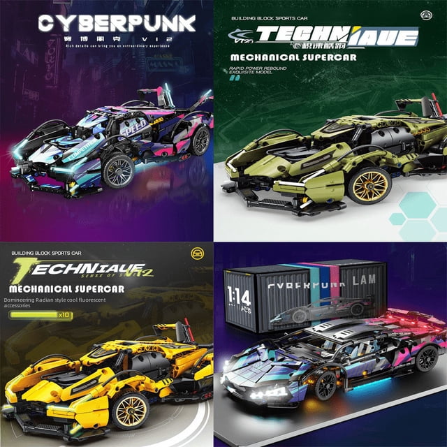 Compatible con Lego Star Edition Cyberpunk coche deportivo Gini Juguetes educativos para niños Modelo de coche de control remoto Ceremonia