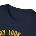 thumbnail image 4 of Hen Look Calm Novelty Apparel Pecked You 3 Times Unisex Softstyle T-Shirt, 4 of 7