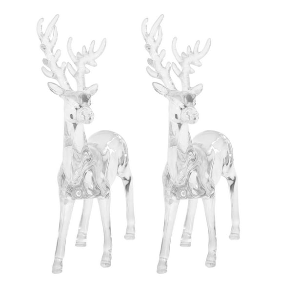 PENIKOKO Set of Acrylic Deer Animal Figurines for Holiday Season Decorative Display