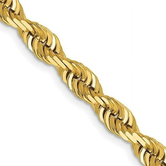Primal Gold 14 Karat Yellow Gold 5.0mm Diamond-cut Quadruple Rope Chain Necklace