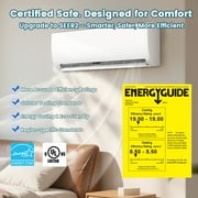 9000BTU Mini Split Air Conditioner Heat Pump,19 SEER2 115V Split ac unit with Remote AC Cool Up to 650 Sq. Ft,Variable Frequency Cooling and Heating，R32 Refrigerant & Installation Kit, White