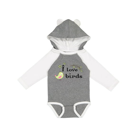 Inktastic I Love Birds green Boys or Girls Long Sleeve Baby Bodysuit