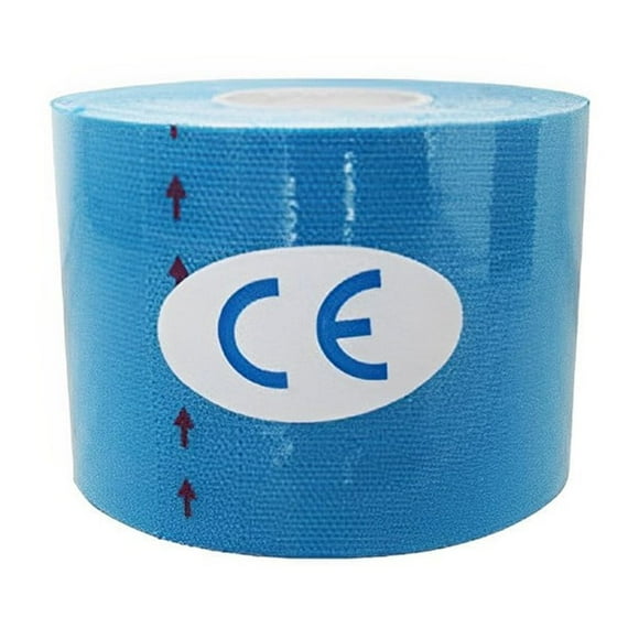Toystoory Cintas elásticas impermeables para deportes de kinesiología, cintas terapéuticas para el cuidado del dolor muscular Accesorios para máquinas de ejercicios azul claro 5cmx5m