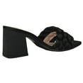 thumbnail image 3 of Soda Shoes Women Block High Heel Sandals Braided Band Square Toe Satin SHAUNA-S Black 9, 3 of 3