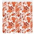 thumbnail image 2 of Ambesonne Leaf Shower Curtain, Island Ocean Beachy Artwork, 69"Wx84"L, Dark Orange, 2 of 4