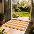 thumbnail image 5 of Orange and White Gingham Area Rug â 23.6" x35.4" Soft Velvet Floor Mat Non- Rubber Backing Machine Washable Accent Rug for Entryway Kitchen & Bedroom Orange, 5 of 7