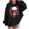 thumbnail image 2 of bbymog Boys Girls Halloween Funny Skull Hoodies Casual Long Sleeve Hoodie Sweatshirts for Teen Girls Cute Boys Sweatshirts Black D 9 Years, 2 of 10
