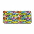 thumbnail image 1 of Colorful Computer Mouse Pad, Hippie Digital Fun Characters with Eyes and Teeth Video Games Artwork Pattern, Rectangle Non-Slip Rubber Mousepad X-Large, 35" x 15" Gaming Size, Multicolor, by Ambesonne, 1 of 2
