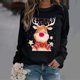 thumbnail image 2 of Sudadera de manga larga con estampado de Navidad con cuello redondo para mujer, blusa informal, Tops Pompotops gfhjh9689, 2 of 4