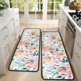thumbnail image 4 of Kitchen Rugs Sets Of 2,Pioneer Flower Floral Print Pattern Anti Fatigue Kitchen Mat Rugs Non Slip Washable,Decorative Kitchen Floor Mats for Kitchen,Sink,Laundry,17"x47"+17"x47", 4 of 5