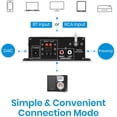 thumbnail image 2 of 2 Left Save $14 Moukey Home Stereo System 50W 2 Channel Receiver Bluetooth Mini Amplifier, FM USB, AUX, with Remote Control, 2 of 8
