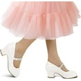 thumbnail image 2 of Kushyshoo Girl Mary Jane Shoes Low Heel Rhinestones Princess Flats White Dress Pump Shoes for Little Kid Size 12, 2 of 6