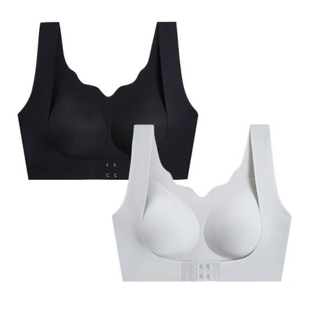 

Bras for Women 2 Pcs Seamless Rimless Tank Style Beauty Chest Pads Daily Sport Lace Bra for Womens Multi-color L