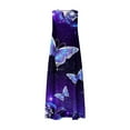 thumbnail image 5 of SMihono Robe Maxi Bohème d'Été pour Femmes Grande Taille Mode d'Été pour Femmes Imprimée à Col en V Sans Manches à Enfiler avec Poches Robe de Plage Évasée Robe Soleil, 5 of 5