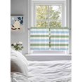 thumbnail image 4 of Half Window Curtains 24 Inches Long, Sage Green Blue Striped Window Treatment Curtain Drapes, Farmhouse Sage Green Stripes Short Curtains Tiers for Kitchen Over Sink, 27.5"x24", 2 Panels, 4 of 7