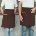 thumbnail image 4 of Joernso Half Apron with Pockets Waterproof Cloth Apron for Server Chef Stain-Resistant Solid Color Kitchen Waiter Apron for Men Women, 4 of 8