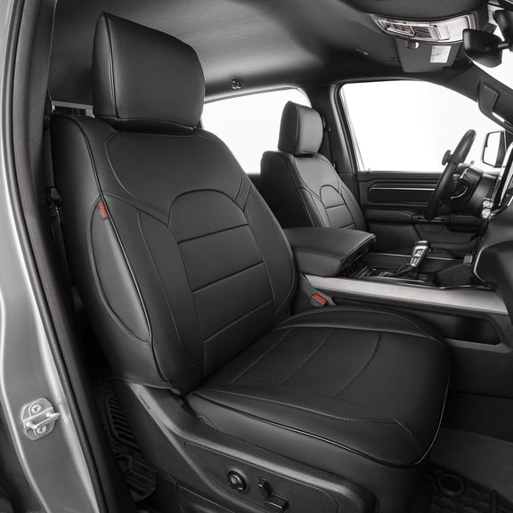 EKR Custom Fit RAM 1500 Car Seat Covers for Pickup Trucks 2019-2024 RAM 1500 Crew Cab Big horn/Rebel/Laramie/Sport &2025-2026 Tradesman/Big horn/Warlock Full Set Waterproof Leather(Black)