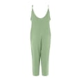 thumbnail image 6 of Baqcunre One Piece Jumpsuits For Women Women'S Sleeveless Jumpsuit Summer Wide Leg Bib Pants Bottons Jumpsuit Romper With Button Pockets Button Sweatpants Pants For Women Mint Green XXL, 6 of 6