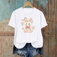 thumbnail image 4 of Haivin Easter Shirts for Women 2026 Funny Cute Bunny Egg Printed Tees Casual short Sleeve Tops Happy Easter T-Shirt Outfits, 4 of 6