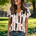 thumbnail image 7 of ICHUANYI Womens T Shirts Short Sleeve V Neck Loose Casual Summer Tops Loose Printing Summer Spring Tee Tops, 7 of 7