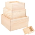 thumbnail image 4 of Wooden boxes 3pcs Wooden Box Wooden Tool Box Photo Storage Box Jewelry Sliding-lid Wooden Box, 4 of 8