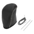 thumbnail image 1 of Cubierta de pomo de cambio de marcha Unique Bargains para Dodge Journey 2011-2020, antideslizante, texturizada, negra y gris, protector de mango de cambio de cuero sintético, 1 Pc, 1 of 1