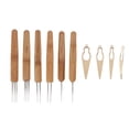 thumbnail image 1 of Dreadlocks Tool Set, Highlight Hairstyle Dreadlock Crochet Needle Bamboo Handle Different Shapes Add Details  For  Gold, 1 of 8