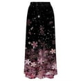thumbnail image 4 of YUEJUIR Womens Skirts Women Floral Print Skirt High Waist Party Beach Pocket Long Maxi Skirt Flowy Skirt Linen Skirts for Women (Purple,M), 4 of 5
