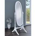 thumbnail image 2 of Ore International White Finish Oval Wood Cheval Floor Standing Mirror - 59.5" tall, 2 of 8