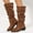 Brown, variant on Kiplyki New Arrivals Women's Fall Winter Flock Solid Color Long Boots Middle Heels Boots Pointed-Toe Knee High Boot