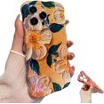thumbnail image 1 of Lurvia Funda para teléfono, colorida pintura al óleo retro flor patrón de luna, funda protectora de TPU delgada a prueba de golpes, funda floral impermeable Airbag anti-caída (amarillo, para iPhone 13, 1 of 6