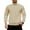 Khaki, variant on Men's Casual Mock Neck Button Knit Top - Quarter-Button Pullover Warm Sweater with Elbow Patch - White - Size M