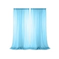 thumbnail image 2 of Blue Sheer Curtain Panel 55x90 Inch, Light Filtering Voile Window Drape, Rod Pocket Semi-Transparent Privacy Curtains for Bedroom Living Room, 2 of 6
