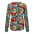 thumbnail image 6 of Sgkm Fashion Womens Tops Christmas Graphic O Neck Oversized Sweatshirt Vibrant Tops for Women Trendy M Sky Blue, 6 of 6