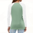 thumbnail image 5 of Hearthz Women Long Sleeve Tee Tops Crewneck Color Block Workout Tops Fitted Basic Tee Plus Size Women Blouses, 5 of 6