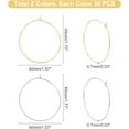 thumbnail image 5 of 1box 60pcs 45mm 2 colors Surgical Stainless Steel Beading Hoop Earrings Finding Wine Glass Hoop Earring Rings Hypoallergenic Round Shape Earrings for Jewelry Making Craft, 5 of 9