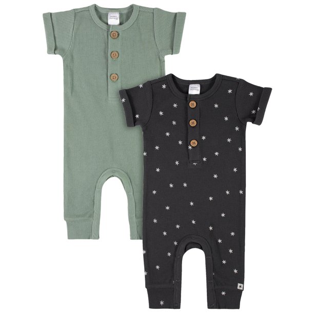 Modern Moments By Gerber Baby Boy Romper Set, 2Pack, (0/3 Months 24