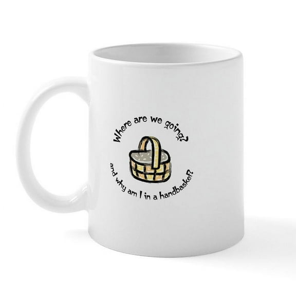 CafePress - Handbasket Mug - 11 oz Ceramic Mug - Novelty Coffee Tea Cup