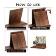 thumbnail image 6 of TUOOWO Wood Triangle Book Stand - Unique Book Nook Reading Valet - Wooden Book Holder Stand for Page Rest - Nightstand Book Rest Holder with Cup, Glasses, iPad & Pen Holder for Book Lovers, 6 of 7