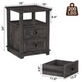 thumbnail image 6 of FAGAGA Set of 2 End Table with Charging Station for Living Room,Wooden Nightstand for Bedroom,Black, 6 of 10