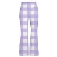thumbnail image 3 of XAOFW Kids Pants Flare Leg Girls Plaid Stretch Comfy Everyday Flowy Elastic Waistband School Playground Long Fashionable Breathable Holiday Vacation Sweatpants, 3 of 3