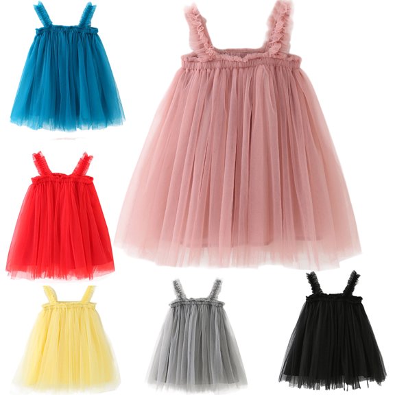 URMAGIC Toddler & Baby Girls Girls Suspender Lace Tutu Princess Dress Sundress