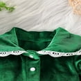 thumbnail image 6 of Lenpel Newborn Infant Velvet Bodysuits Unisex Baby Boy Girl Long Sleeve Half Button Collared Christmas Rompers Fall Winter Outfits(Green,3-6 Months), 6 of 7