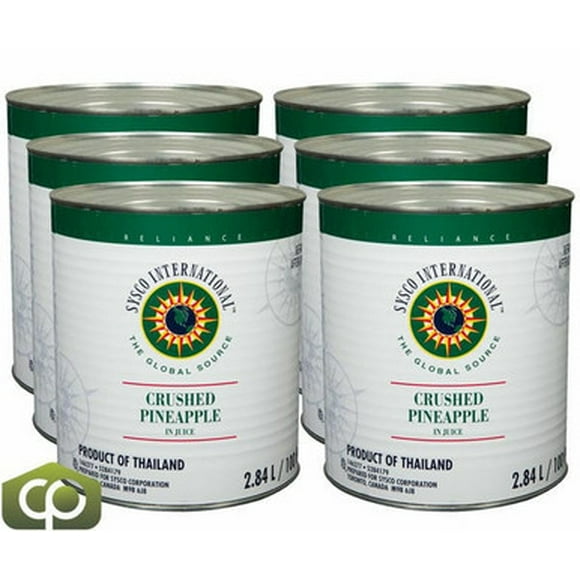 Sysco Reliance Crushed Pineapple in Juice 2.84L/96 oz (6/Case) - Captured at Peak Freshness